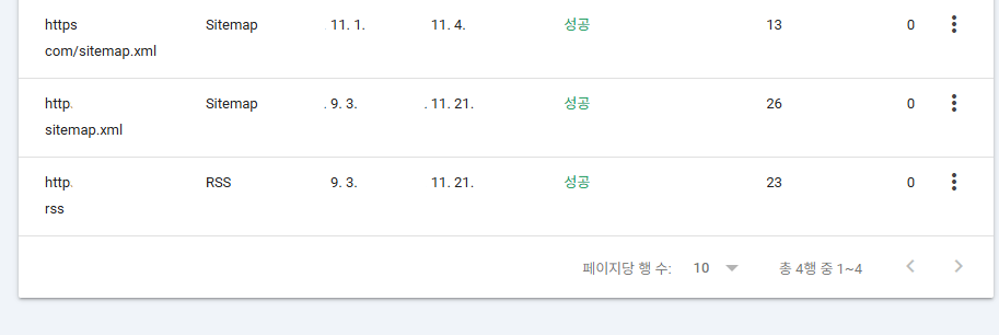 서치콘솔_사이트맵